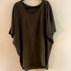 Aritzia- Babaton Olive green silk tunic dress